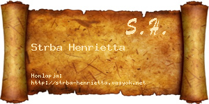 Strba Henrietta névjegykártya